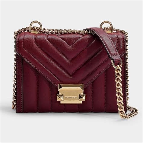 Michael Kors Burgundy Oxblood Leather Hobo Shoulder Bag